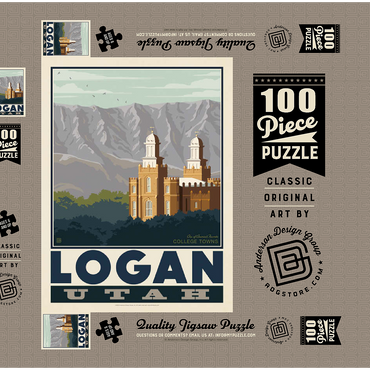 Darstellung des Puzzle Motivs American College Towns: Logan, Utah 100 Puzzle Schachtel 3D Modell