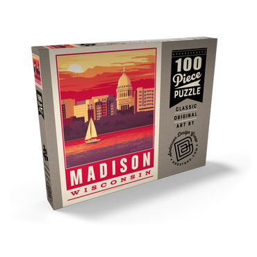 Darstellung des Puzzle Motivs American College Towns: Madison, WI 100 Puzzle Schachtel Ansicht2