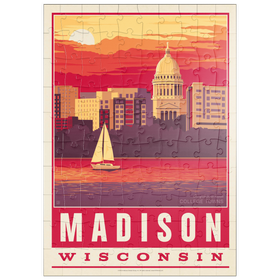 Darstellung des Puzzle Motivs American College Towns: Madison, WI - Puzzleteile: 100