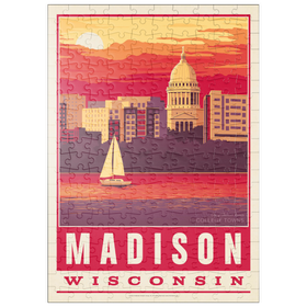 Darstellung des Puzzle Motivs American College Towns: Madison, WI - Puzzleteile: 200