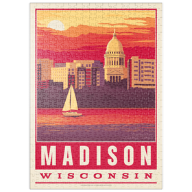 Darstellung des Puzzle Motivs American College Towns: Madison, WI - Puzzleteile: 500
