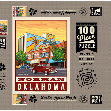 Darstellung des Puzzle Motivs American College Towns: Norman, Oklahoma 100 Puzzle Schachtel 3D Modell