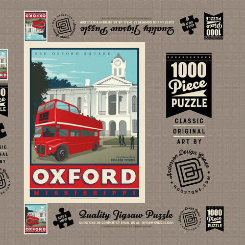 Darstellung des Puzzle Motivs American College Towns: Oxford, Mississippi American College Towns: Oxford, Mississippi 1000 Puzzle Schachtel 3D Modell