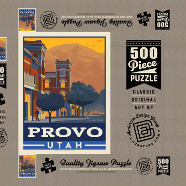 Darstellung des Puzzle Motivs American College Towns: Provo, Utah 500 Puzzle Schachtel 3D Modell