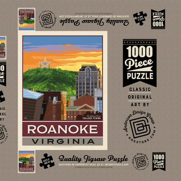 Darstellung des Puzzle Motivs American College Towns: Roanoke, VA 1000 Puzzle Schachtel 3D Modell