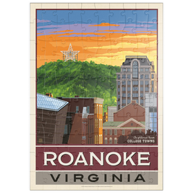 Darstellung des Puzzle Motivs American College Towns: Roanoke, VA - Puzzleteile: 100