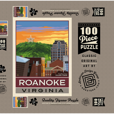 Darstellung des Puzzle Motivs American College Towns: Roanoke, VA 100 Puzzle Schachtel 3D Modell