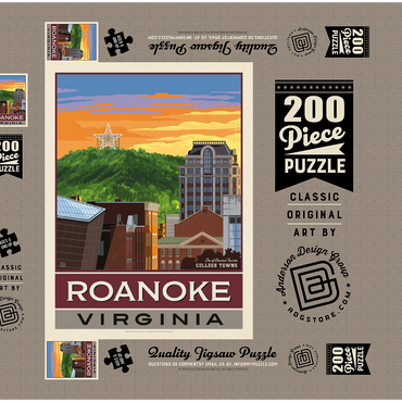 Darstellung des Puzzle Motivs American College Towns: Roanoke, VA 200 Puzzle Schachtel 3D Modell