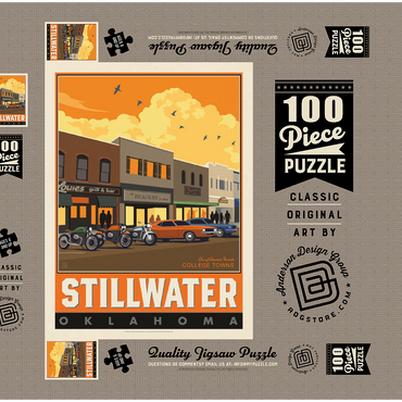Darstellung des Puzzle Motivs American College Towns: Stillwater, OK 100 Puzzle Schachtel 3D Modell