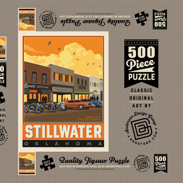 Darstellung des Puzzle Motivs American College Towns: Stillwater, OK 500 Puzzle Schachtel 3D Modell