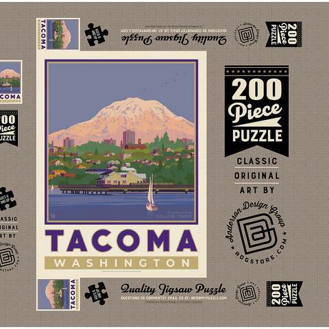 Darstellung des Puzzle Motivs American College Towns: Tacoma, WA American College Towns: Tacoma, WA 200 Puzzle Schachtel 3D Modell