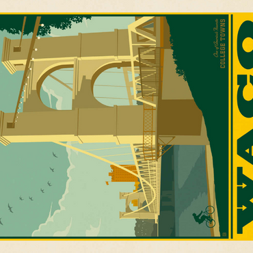 Darstellung des Puzzle Motivs American College Towns: Waco, Texas 100 Puzzle 3D Modell