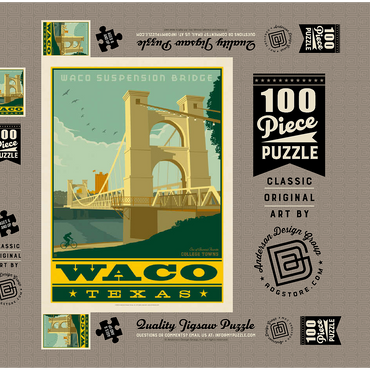 Darstellung des Puzzle Motivs American College Towns: Waco, Texas 100 Puzzle Schachtel 3D Modell