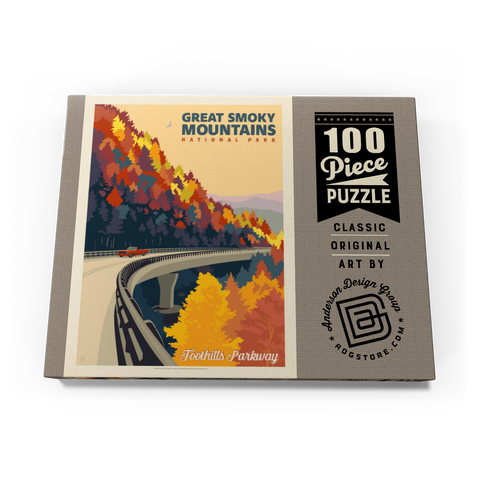 Darstellung des Puzzle Motivs Great Smoky Mountains National Park: Foothills Parkway In The Fall Great Smoky Mountains National Park: Foothills Parkway In The Fall 100 Puzzle Schachtel Ansicht3