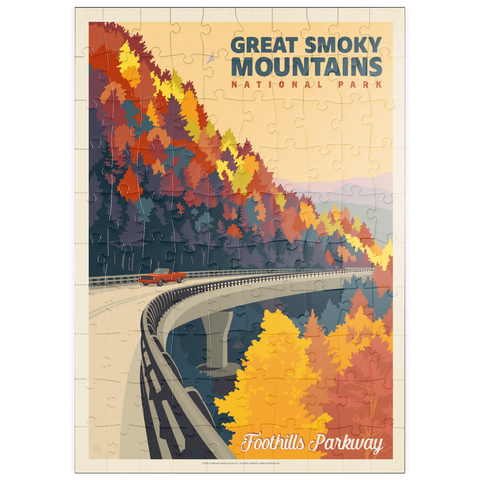 Darstellung des Puzzle Motivs Great Smoky Mountains National Park: Foothills Parkway In The Fall puzzleplate Great Smoky Mountains National Park: Foothills Parkway In The Fall 100 Puzzle