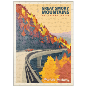 Darstellung des Puzzle Motivs Great Smoky Mountains National Park: Foothills Parkway In The Fall - Puzzleteile: 200