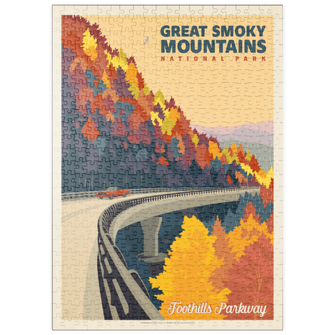 Darstellung des Puzzle Motivs Great Smoky Mountains National Park: Foothills Parkway In The Fall puzzleplate Great Smoky Mountains National Park: Foothills Parkway In The Fall 500 Puzzle