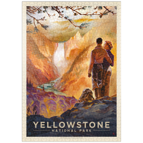 Darstellung des Puzzle Motivs Yellowstone National Park: Yellowstone Falls - Puzzleteile: 1000