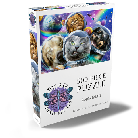 Darstellung des Puzzle Motivs Astronaut Pet Selfie, Space Cat - Random Galaxy Astronaut Pet Selfie, Space Cat - Random Galaxy 500 Puzzle Schachtel Ansicht2