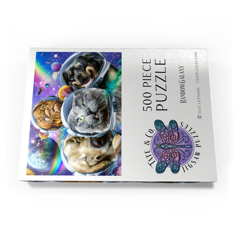 Darstellung des Puzzle Motivs Astronaut Pet Selfie, Space Cat - Random Galaxy Astronaut Pet Selfie, Space Cat - Random Galaxy 500 Puzzle Schachtel Ansicht3