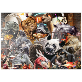Darstellung des Puzzle-Motivs Animal Restaurant, Pet Selfie - Random Galaxy – Puzzleteile: 1000