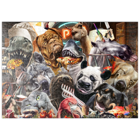 Darstellung des Puzzle-Motivs Animal Restaurant, Pet Selfie - Random Galaxy – Puzzleteile: 500