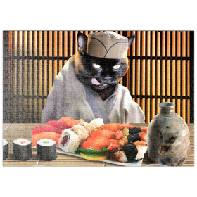 Darstellung des Puzzle-Motivs Black Cat Chef, Sushi Ramen - Random Galaxy – Puzzleteile: 500