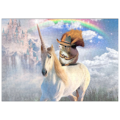 Darstellung des Puzzle Motivs Squirrel Riding Unicorn - Random Galaxy puzzleplate Squirrel Riding Unicorn - Random Galaxy 500 Puzzle
