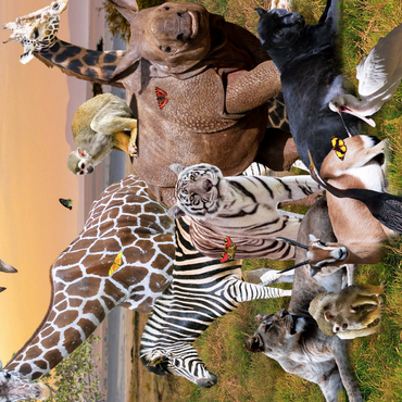 Darstellung des Puzzle Motivs African Animals Safari - Random Galaxy 1000 Puzzle 3D Modell