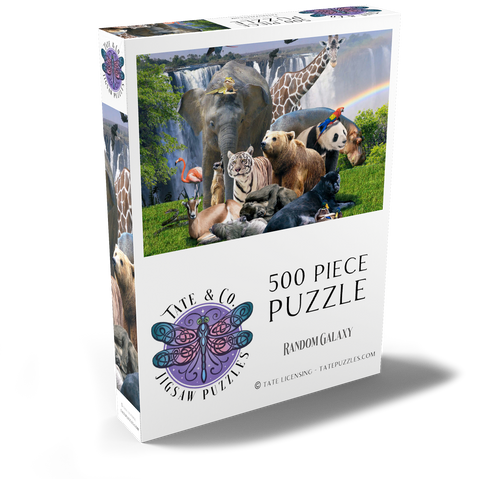 Darstellung des Puzzle Motivs African Animals Waterfall - Random Galaxy African Animals Waterfall - Random Galaxy 500 Puzzle Schachtel Ansicht2