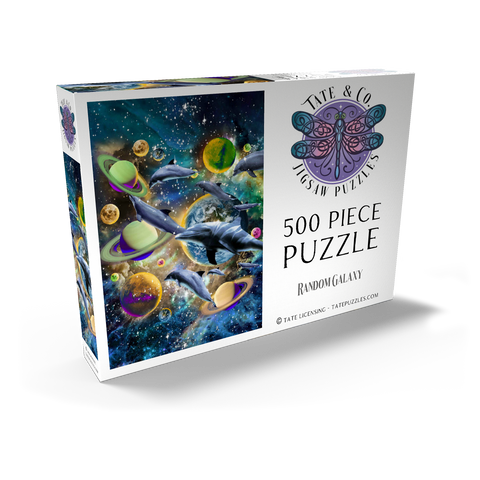 Darstellung des Puzzle Motivs Galaxy Dolphin, Space Dolphins - Random Galaxy Galaxy Dolphin, Space Dolphins - Random Galaxy 500 Puzzle Schachtel Ansicht2