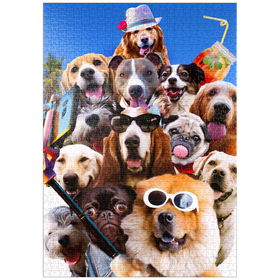 Darstellung des Puzzle Motivs Dog Selfie, Pet Dogs - Random Galaxy - Puzzleteile: 1000