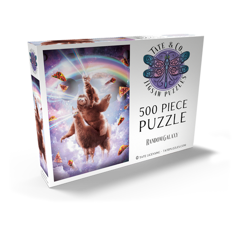 Darstellung des Puzzle Motivs Cat Sloth Llama, Riding Pile - Random Galaxy Cat Sloth Llama, Riding Pile - Random Galaxy 500 Puzzle Schachtel Ansicht2