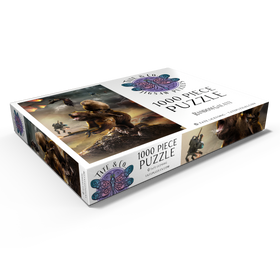 Alternative Darstellung des Puzzle-Motivs Capybara Riding Bear, Post-Apocalypse Survival, Random Galaxy – Puzzleteile: 1000