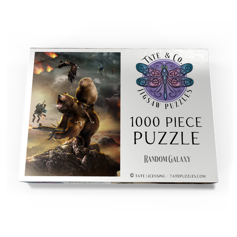 Darstellung des Puzzle Motivs Capybara Riding Bear, Post-Apocalypse Survival, Random Galaxy Capybara Riding Bear, Post-Apocalypse Survival, Random Galaxy 1000 Puzzle Schachtel Ansicht3