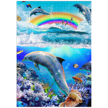 Darstellung des Puzzle Motivs puzzleplate Rainbow Dolphin, Dolphins Beach - Random Galaxy 1000 Puzzle