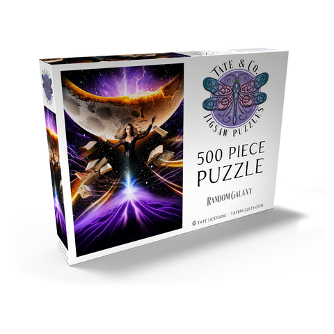 Darstellung des Puzzle Motivs Sorceress and Crescent Moon, Celestial Witch - Random Galaxy Sorceress and Crescent Moon, Celestial Witch - Random Galaxy 500 Puzzle Schachtel Ansicht2