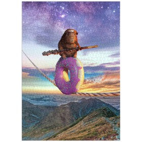 Darstellung des Puzzle-Motivs Hamster Donut Balance Beam, Guinea Pig - Random Galaxy – Puzzleteile: 1000