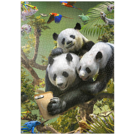 Darstellung des Puzzle-Motivs Panda Selfie, Pandas - Random Galaxy – Puzzleteile: 1000
