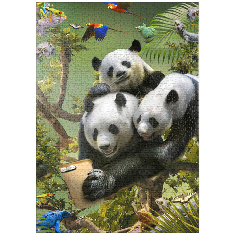Darstellung des Puzzle Motivs Panda Selfie, Pandas - Random Galaxy puzzleplate Panda Selfie, Pandas - Random Galaxy 1000 Puzzle