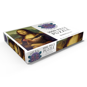 Alternative Darstellung des Puzzle-Motivs Mona Lisa and Chicken, Da Vinci - Random Galaxy – Puzzleteile: 1000