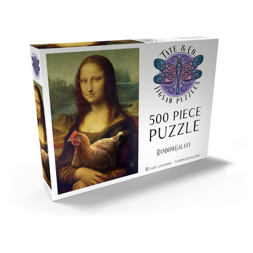 Darstellung des Puzzle Motivs Mona Lisa and Chicken, Da Vinci - Random Galaxy 500 Puzzle Schachtel Ansicht2