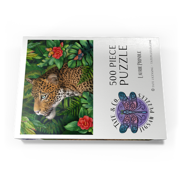 Darstellung des Puzzle Motivs Leopard’s Gaze Wildlife - Laurie Prindle 500 Puzzle Schachtel Ansicht3