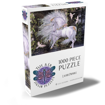 Darstellung des Puzzle Motivs Gwenvael Fantasy Unicorn - Laurie Prindle 1000 Puzzle Schachtel Ansicht2
