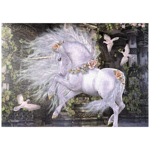 Darstellung des Puzzle Motivs Gwenvael Fantasy Unicorn - Laurie Prindle puzzleplate Gwenvael Fantasy Unicorn - Laurie Prindle 1000 Puzzle