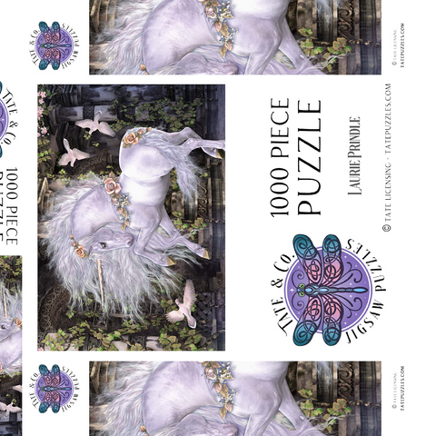 Darstellung des Puzzle Motivs Gwenvael Fantasy Unicorn - Laurie Prindle Gwenvael Fantasy Unicorn - Laurie Prindle 1000 Puzzle Schachtel 3D Modell