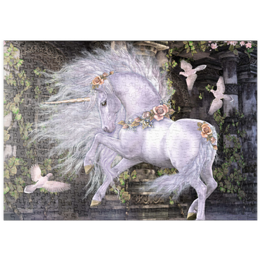 Darstellung des Puzzle Motivs puzzleplate Gwenvael Fantasy Unicorn - Laurie Prindle 500 Puzzle