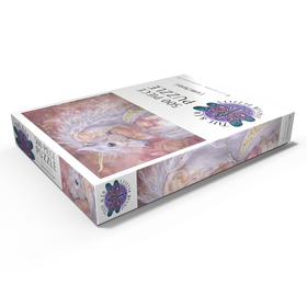 Darstellung des Puzzle Motivs Licorne Florale Fantasy Unicorn - Laurie Prindle - Puzzleteile: 500