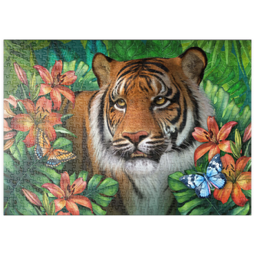 Darstellung des Puzzle Motivs puzzleplate Tiger Lily Animal Wildlife - Laurie Prindle 500 Puzzle