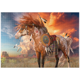 Darstellung des Puzzle-Motivs Medicine Horse Native American Horse - Laurie Prindle – Puzzleteile: 1000